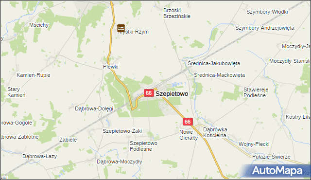 mapa Szepietowo, Szepietowo na mapie Targeo