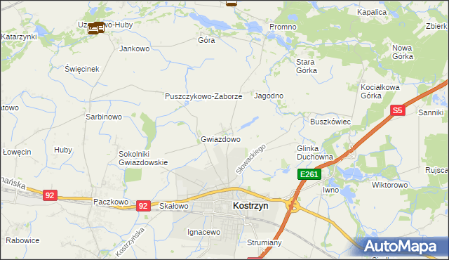 mapa Tarnowo gmina Kostrzyn, Tarnowo gmina Kostrzyn na mapie Targeo