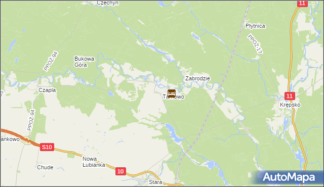 mapa Tarnowo gmina Szydłowo, Tarnowo gmina Szydłowo na mapie Targeo