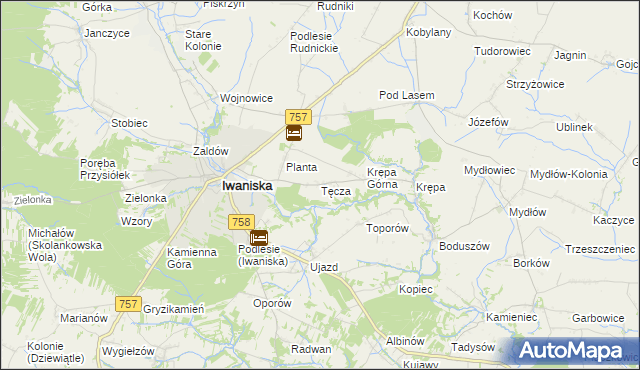 mapa Tęcza, Tęcza na mapie Targeo