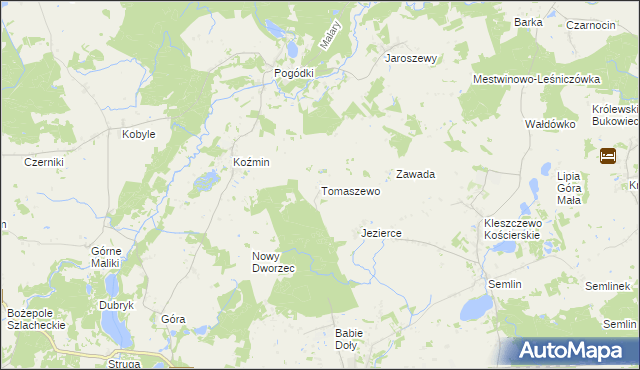 mapa Tomaszewo gmina Zblewo, Tomaszewo gmina Zblewo na mapie Targeo