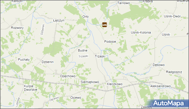 mapa Trzaski gmina Troszyn, Trzaski gmina Troszyn na mapie Targeo