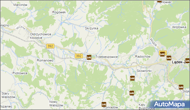 mapa Trzebieszowice, Trzebieszowice na mapie Targeo