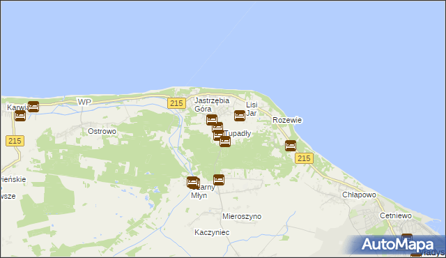mapa Tupadły gmina Władysławowo, Tupadły gmina Władysławowo na mapie Targeo
