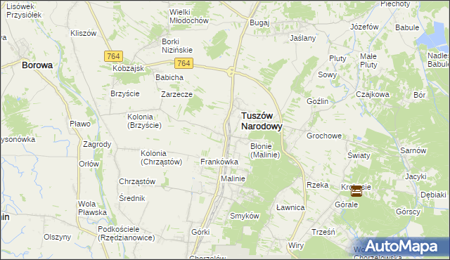 mapa Tuszów Mały, Tuszów Mały na mapie Targeo