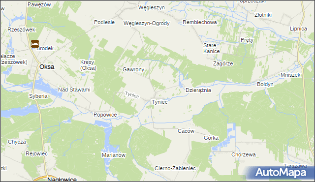 mapa Tyniec-Kolonia, Tyniec-Kolonia na mapie Targeo