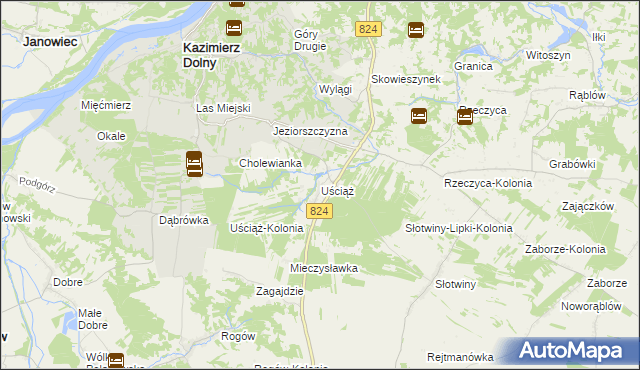 mapa Uściąż, Uściąż na mapie Targeo