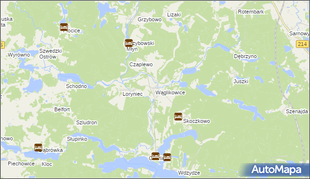 mapa Wąglikowice, Wąglikowice na mapie Targeo