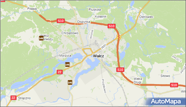 mapa Wałcz, Wałcz na mapie Targeo