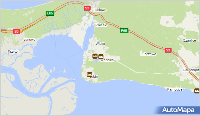 mapa Wapnica gmina Międzyzdroje, Wapnica gmina Międzyzdroje na mapie Targeo