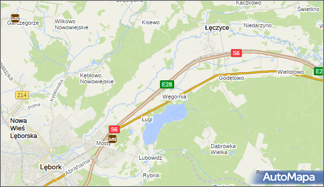 mapa Węgornia, Węgornia na mapie Targeo