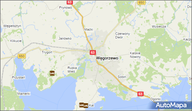 mapa Węgorzewo, Węgorzewo na mapie Targeo