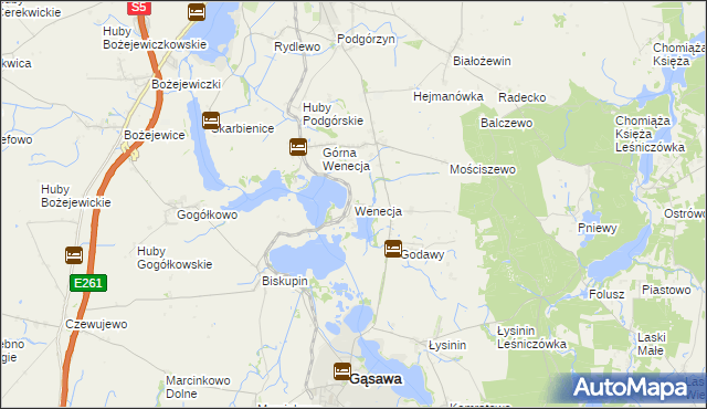 mapa Wenecja gmina Żnin, Wenecja gmina Żnin na mapie Targeo