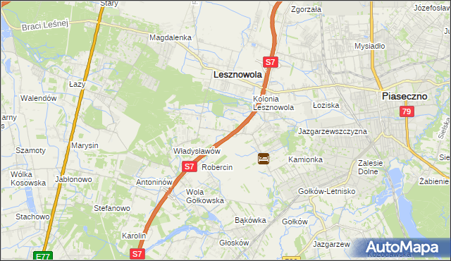 mapa Wilcza Góra gmina Lesznowola, Wilcza Góra gmina Lesznowola na mapie Targeo