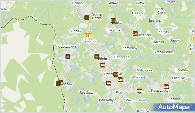 mapa Wisła, Wisła na mapie Targeo