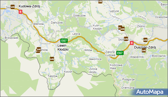 mapa Witów gmina Lewin Kłodzki, Witów gmina Lewin Kłodzki na mapie Targeo