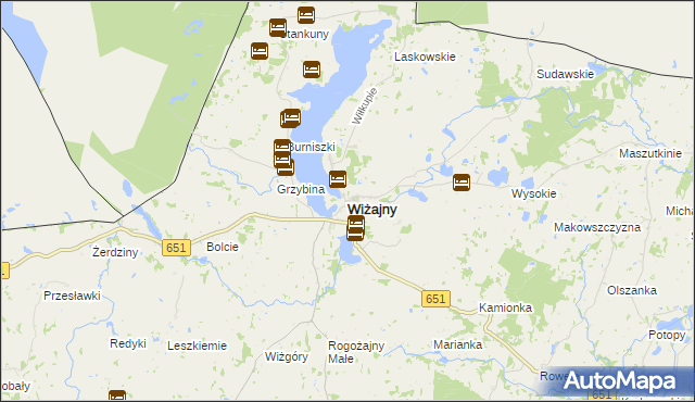 mapa Wiżajny, Wiżajny na mapie Targeo