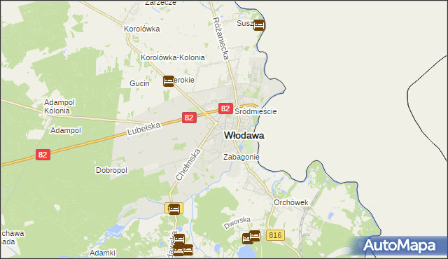 mapa Włodawa, Włodawa na mapie Targeo