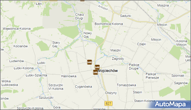 mapa Wojciechów-Kolonia Piąta, Wojciechów-Kolonia Piąta na mapie Targeo