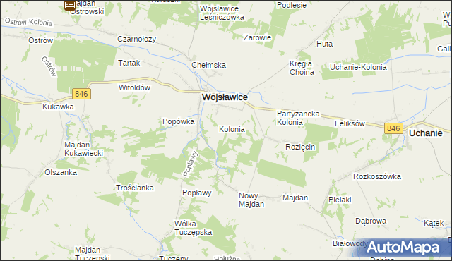 mapa Wojsławice-Kolonia, Wojsławice-Kolonia na mapie Targeo