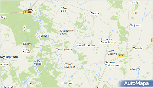 mapa Wola-Józefowo, Wola-Józefowo na mapie Targeo