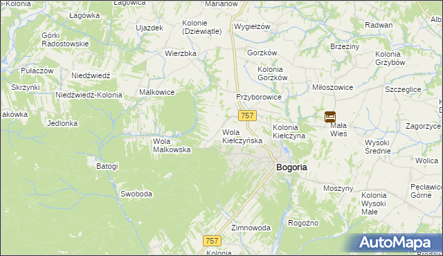 mapa Wola Kiełczyńska, Wola Kiełczyńska na mapie Targeo