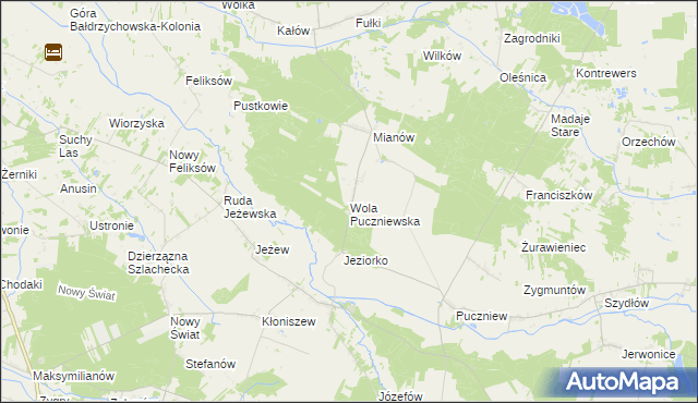 mapa Wola Puczniewska, Wola Puczniewska na mapie Targeo