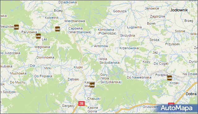 mapa Wola Skrzydlańska, Wola Skrzydlańska na mapie Targeo