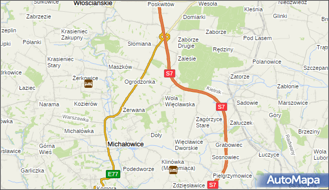 mapa Wola Więcławska, Wola Więcławska na mapie Targeo