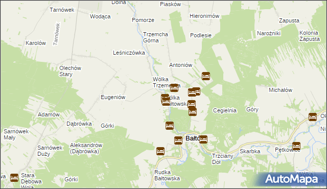 mapa Wólka Bałtowska, Wólka Bałtowska na mapie Targeo