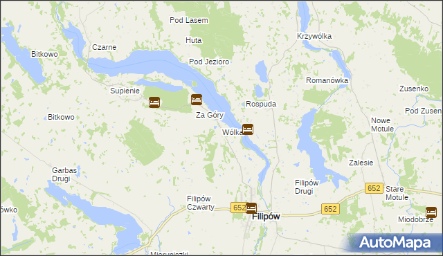 mapa Wólka gmina Filipów, Wólka gmina Filipów na mapie Targeo