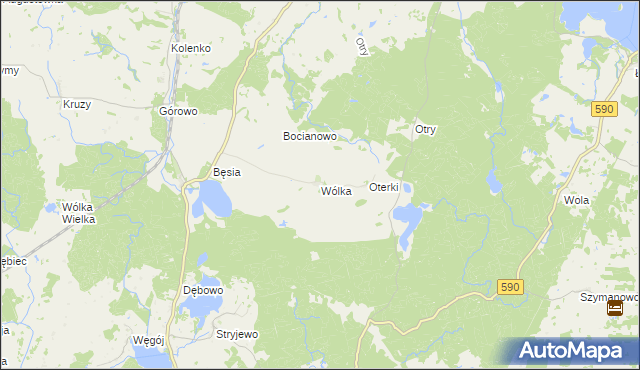 mapa Wólka gmina Kolno, Wólka gmina Kolno na mapie Targeo