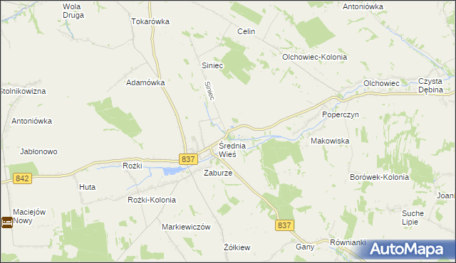mapa Wólka gmina Żółkiewka, Wólka gmina Żółkiewka na mapie Targeo