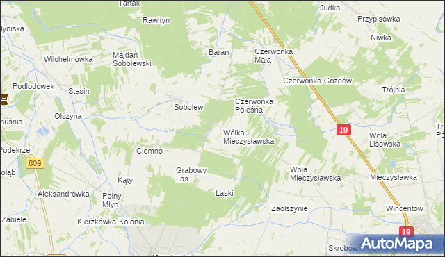 mapa Wólka Mieczysławska, Wólka Mieczysławska na mapie Targeo