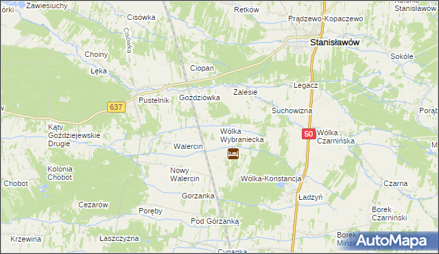 mapa Wólka Wybraniecka, Wólka Wybraniecka na mapie Targeo