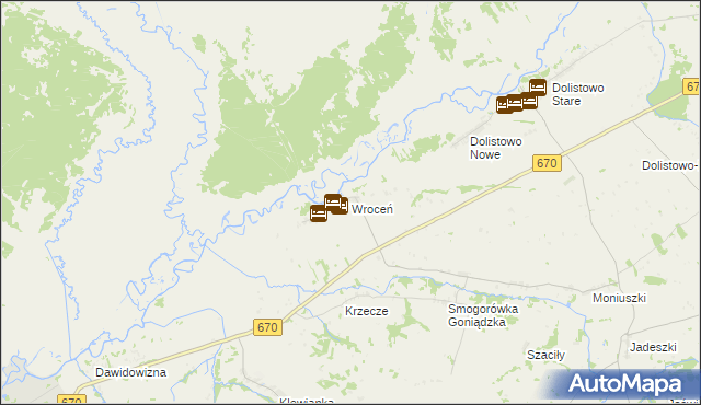 mapa Wroceń, Wroceń na mapie Targeo