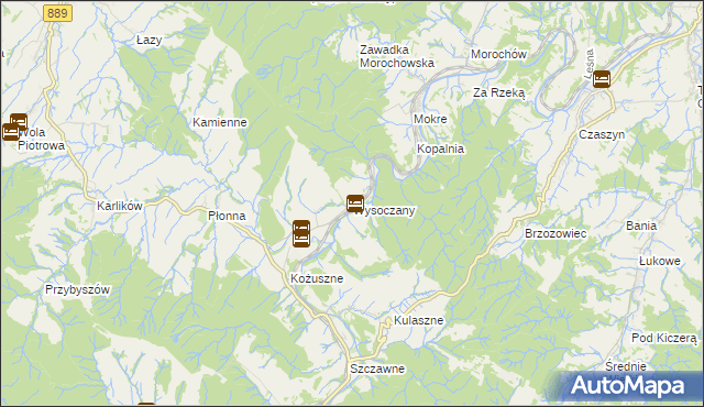 mapa Wysoczany, Wysoczany na mapie Targeo