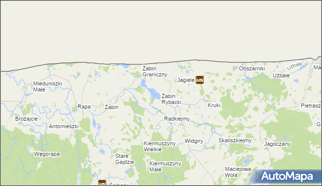 mapa Żabin Rybacki, Żabin Rybacki na mapie Targeo