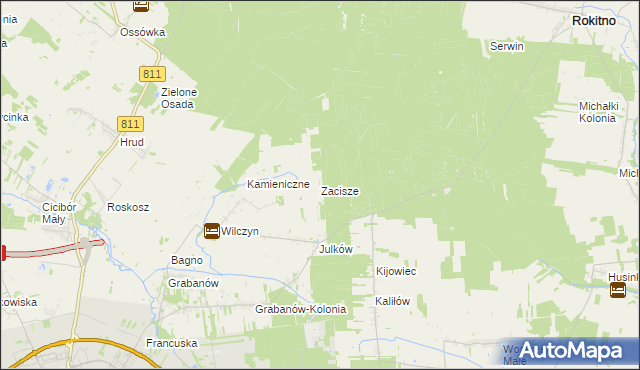 mapa Zacisze gmina Biała Podlaska, Zacisze gmina Biała Podlaska na mapie Targeo