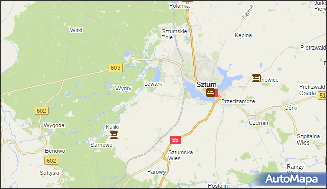 mapa Zajezierze gmina Sztum, Zajezierze gmina Sztum na mapie Targeo