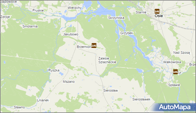 mapa Zalesie Szlacheckie, Zalesie Szlacheckie na mapie Targeo