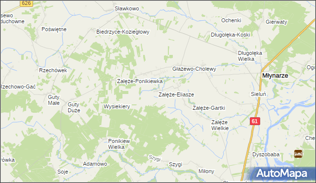 mapa Załęże-Eliasze, Załęże-Eliasze na mapie Targeo