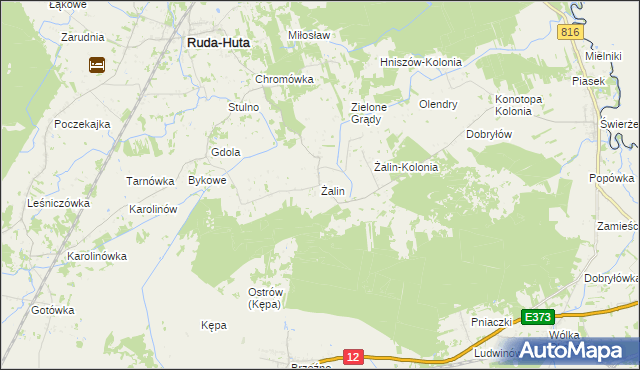 mapa Żalin, Żalin na mapie Targeo