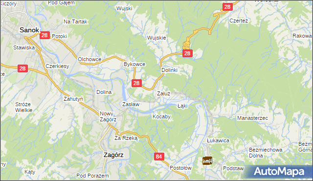 mapa Załuż, Załuż na mapie Targeo