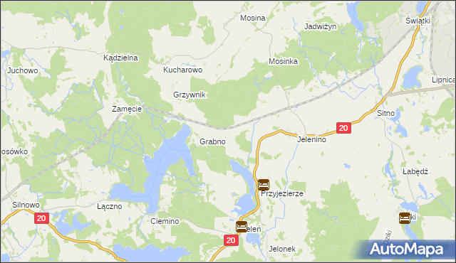 mapa Zamęcie gmina Szczecinek, Zamęcie gmina Szczecinek na mapie Targeo