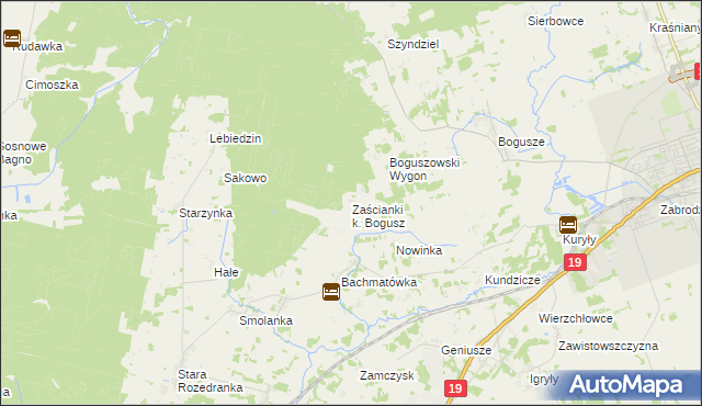 mapa Zaścianki k. Bogusz, Zaścianki k. Bogusz na mapie Targeo