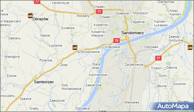 mapa Zawisełcze, Zawisełcze na mapie Targeo