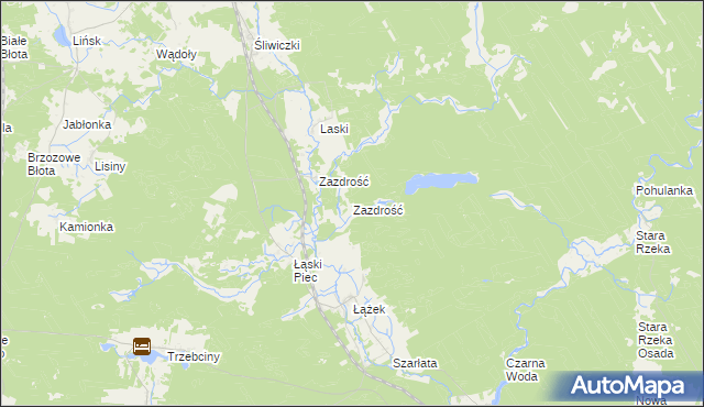 mapa Zazdrość gmina Osie, Zazdrość gmina Osie na mapie Targeo
