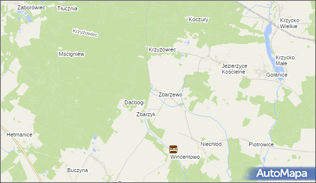 mapa Zbarzewo, Zbarzewo na mapie Targeo