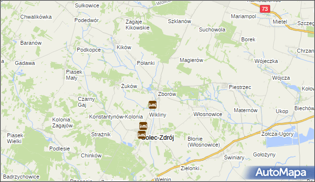 mapa Zborów gmina Solec-Zdrój, Zborów gmina Solec-Zdrój na mapie Targeo